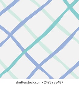 Vector hand drawn cute checkered pattern. Doodle Plaid geometrical simple texture. Crossing lines. Abstract cute delicate pattern ideal for fabric, textile, wallpaper.