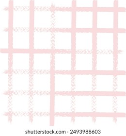 Vector hand drawn cute checkered pattern. Doodle Plaid geometrical simple texture. Crossing lines. Abstract cute delicate pattern ideal for fabric, textile, wallpaper.