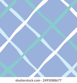 Vector hand drawn cute checkered pattern. Doodle Plaid geometrical simple texture. Crossing lines. Abstract cute delicate pattern ideal for fabric, textile, wallpaper.