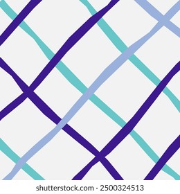 Vector hand drawn cute checkered pattern. Doodle Plaid geometrical simple texture. Crossing lines. Abstract cute delicate pattern ideal for fabric, textile, wallpaper.