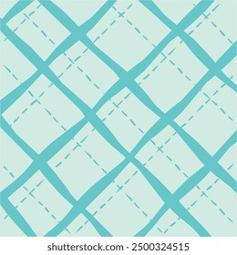 Vector hand drawn cute checkered pattern. Doodle Plaid geometrical dry brush texture. Uneven double crossing lines. Abstract cute delicate pattern ideal for fabric, textile, wallpaper