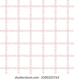 Vector hand drawn cute checkered pattern. Doodle Plaid geometrical simple texture. Crossing lines. Abstract cute delicate pattern ideal for fabric, textile, wallpaper.