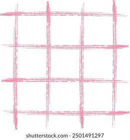 Vector hand drawn cute checkered pattern. cottagecore Doodle Plaid geometrical semitransparent simple texture. Crossing lines. Abstract cute delicate pattern.