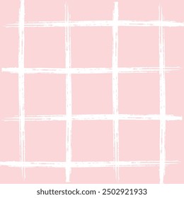 Vector hand drawn cute checkered pattern. cottagecore Doodle Plaid geometrical semitransparent simple texture. Crossing lines. Abstract cute delicate pattern.