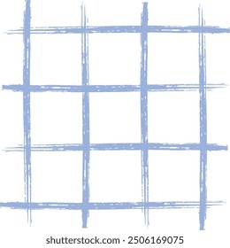 Vector hand drawn cute checkered pattern. cottagecore Doodle Plaid geometrical semitransparent simple texture. Crossing lines. Abstract cute delicate pattern.