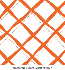 Vector hand drawn cute checkered pattern. Doodle Plaid geometrical dry brush texture. Uneven double crossing lines. Abstract cute delicate pattern ideal for fabric, textile, wallpaper