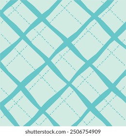 Vector hand drawn cute checkered pattern. Doodle Plaid geometrical dry brush texture. Uneven double crossing lines. Abstract cute delicate pattern ideal for fabric, textile, wallpaper