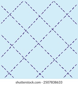 Vector hand drawn cute checkered pattern. Doodle Plaid geometrical simple texture. Crossing lines. Abstract cute delicate pattern ideal for fabric, textile, wallpaper.