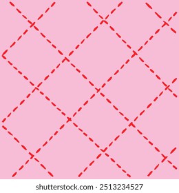 Vector hand drawn cute checkered pattern. Doodle Plaid geometrical simple texture. Crossing lines. Abstract cute delicate pattern ideal for fabric, textile, wallpaper.