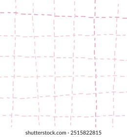 Vector hand drawn cute checkered pattern. Doodle Plaid geometrical simple texture. Crossing lines. Abstract cute delicate pattern ideal for fabric, textile, wallpaper.