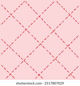 Vector hand drawn cute checkered pattern. Doodle Plaid geometrical simple texture. Crossing lines. Abstract cute delicate pattern ideal for fabric, textile, wallpaper.