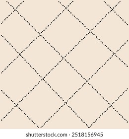 Vector hand drawn cute checkered pattern. Doodle Plaid geometrical simple texture. Crossing lines. Abstract cute delicate pattern ideal for fabric, textile, wallpaper.