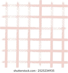 Vector hand drawn cute checkered pattern. Doodle Plaid geometrical simple texture. Crossing lines. Abstract cute delicate pattern ideal for fabric, textile, wallpaper.