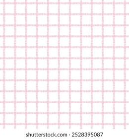 Vector hand drawn cute checkered pattern. Doodle Plaid geometrical simple texture. Crossing lines. Abstract cute delicate pattern ideal for fabric, textile, wallpaper.