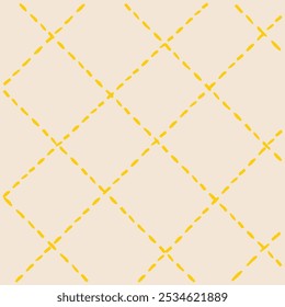 Vector hand drawn cute checkered pattern. Doodle Plaid geometrical simple texture. Crossing lines. Abstract cute delicate pattern ideal for fabric, textile, wallpaper.