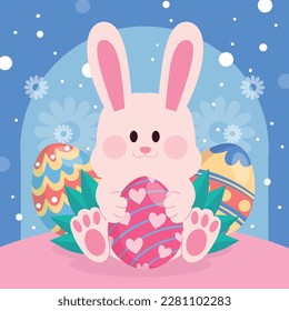 Vector hand drawn cute easter illustration