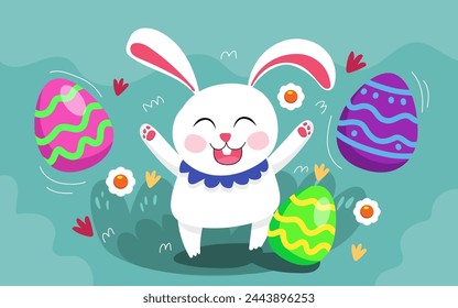 vector hand drawn cute easter illustration