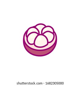 vector hand drawn cute fruit clip art. mangosteen