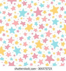 Vector hand drawn cute seamless pattern. Colorful background