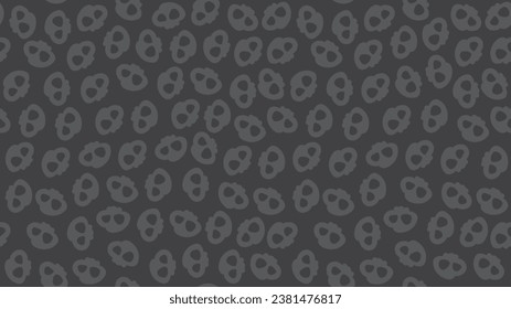 Vector Hand Drawn Cute Skull Halloween Seamless Background