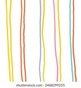 Vector hand drawn cute striped pattern. Doodle Plaid geometrical simple texture. uneven sloppy lines. Abstract cute delicate pattern ideal for fabric, textile, wallpaper