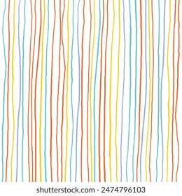 Vector hand drawn cute striped pattern. Doodle Plaid geometrical simple texture. uneven sloppy lines. Abstract cute delicate pattern ideal for fabric, textile, wallpaper
