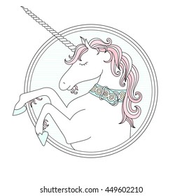 Vector hand drawn cute Unicorn