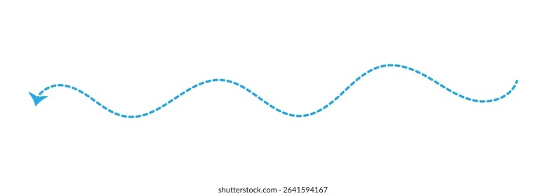 Vector hand drawn dashed arrow editable stroke. Isolated on white background design EPS 10  . Vector Illustration . 