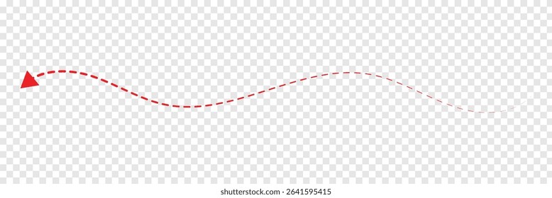 Vector hand drawn dashed arrow editable stroke. Isolated on white background design EPS 10  . Vector Illustration . 