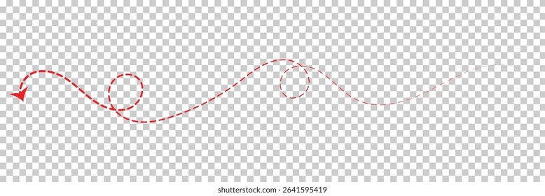 Vector hand drawn dashed arrow editable stroke. Isolated on white background design EPS 10  . Vector Illustration . 