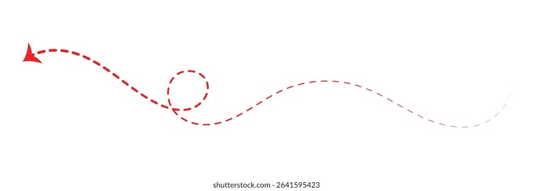 Vector hand drawn dashed arrow editable stroke. Isolated on white background design EPS 10  . Vector Illustration . 