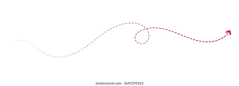 Vector hand drawn dashed arrow editable stroke. Isolated on white background design EPS 10  . Vector Illustration . 
