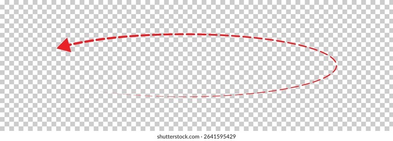 Vector hand drawn dashed arrow editable stroke. Isolated on white background design EPS 10  . Vector Illustration . 