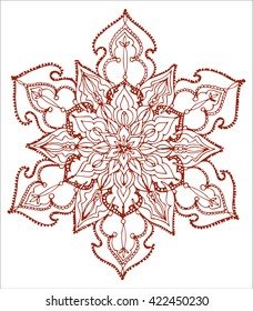 vector hand drawn deco mandala monochrome decorative