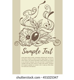 vector hand drawn decorative, floral and romantic background for your wedding card or invitation