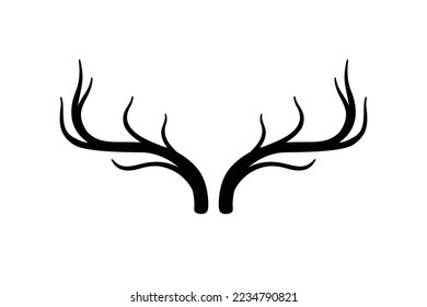 vector hand drawn deer antlers