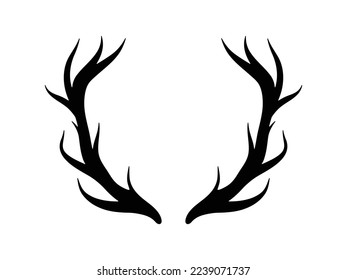 vector hand drawn deer antlers
