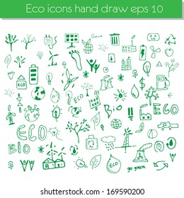 Vector hand drawn design elements - eco