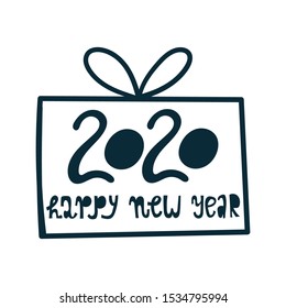 Vector Hand Drawn design for winter holidays greeting card. Christmas and New Year Background. Scandinavian style