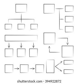 vector hand drawn diagram template, process diagram infographic 