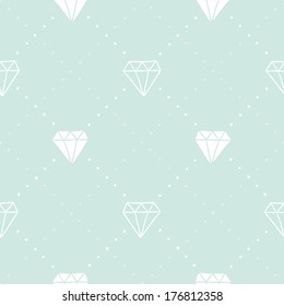 Vector hand drawn diamond seamless pattern