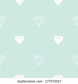 Vector hand drawn diamonds seamless pattern