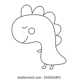 Dinosaurio dibujado a mano por vectores. Boceto de dibujos de bebé dino aislado en blanco. Diseño para niñas o niños, niños. Ilustración infantil para ropa de moda, afiche, pancarta.