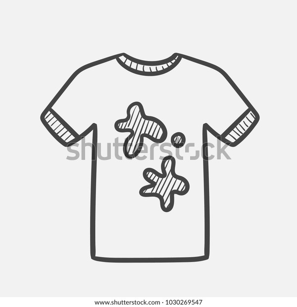 ベクター手描きの汚いtシャツのアウトライン落書きアイコン 白い背景に印刷 ウェブ モバイル およびインフォグラフィック用の汚いtシャツ のスケッチイラスト のベクター画像素材 ロイヤリティフリー