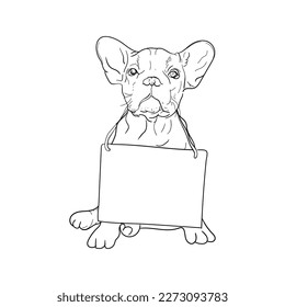vector hand drawn dog outline illustration
