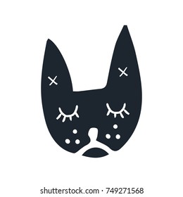 Vector hand drawn dog. Poster, postcard, sticker, print, element for design and other.