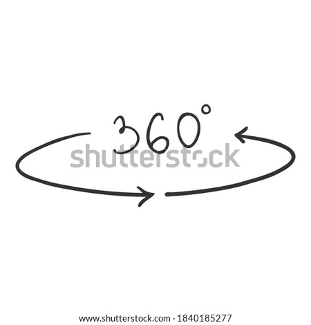 Vector Hand Drawn Doodle 360 Degrees View Icon
