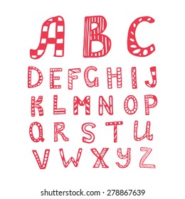 Vector hand drawn doodle ABC, alphabet