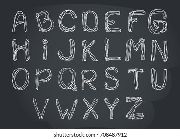 Vector hand drawn doodle alphabet letters.
