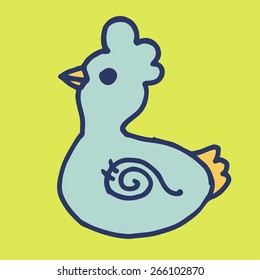 Vector hand drawn doodle chicken for Easter. Eps10